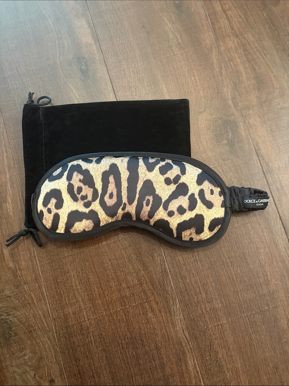 Dolce & Gabbana Leopard Print Satin Sleep Mask Authentic NWOT